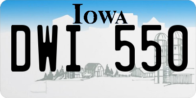 IA license plate DWI550