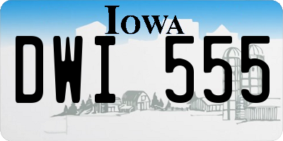IA license plate DWI555