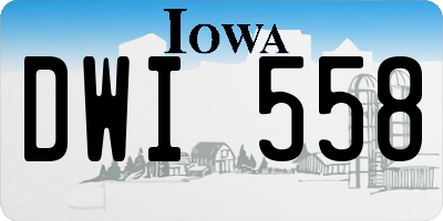 IA license plate DWI558