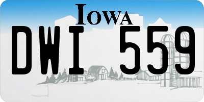 IA license plate DWI559