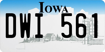 IA license plate DWI561