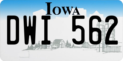 IA license plate DWI562