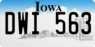 IA license plate DWI563