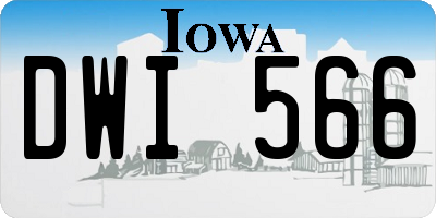 IA license plate DWI566