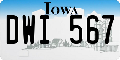 IA license plate DWI567