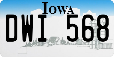 IA license plate DWI568