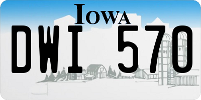 IA license plate DWI570