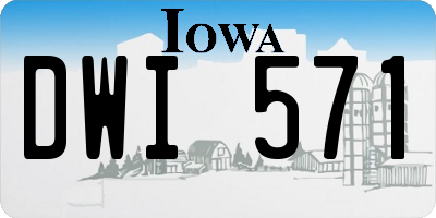 IA license plate DWI571
