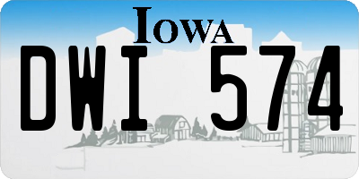 IA license plate DWI574