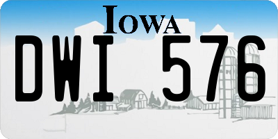 IA license plate DWI576