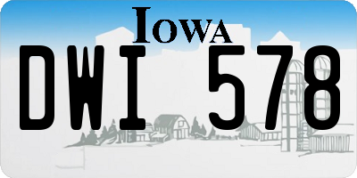 IA license plate DWI578