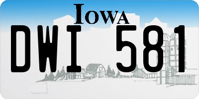 IA license plate DWI581