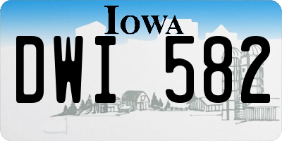 IA license plate DWI582