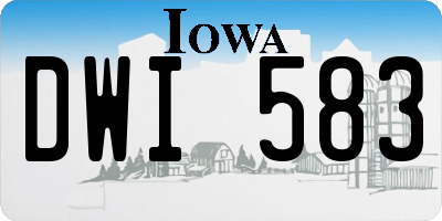IA license plate DWI583