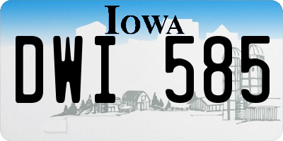 IA license plate DWI585