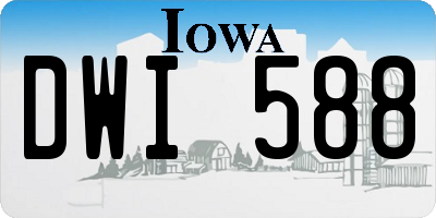 IA license plate DWI588