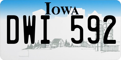 IA license plate DWI592