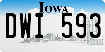 IA license plate DWI593