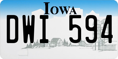IA license plate DWI594