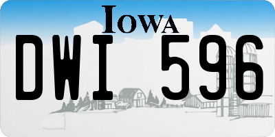 IA license plate DWI596