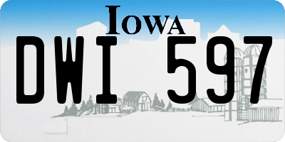 IA license plate DWI597