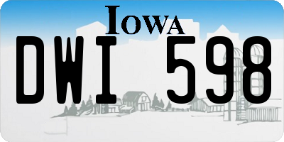 IA license plate DWI598