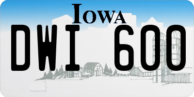 IA license plate DWI600