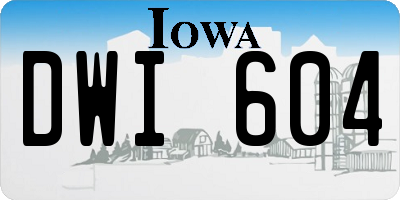 IA license plate DWI604