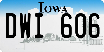 IA license plate DWI606