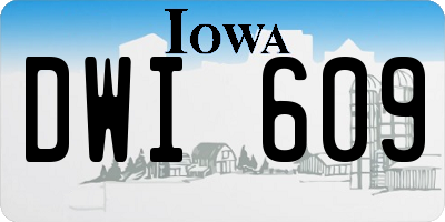 IA license plate DWI609
