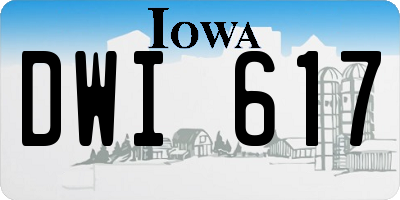 IA license plate DWI617