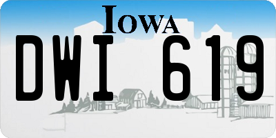 IA license plate DWI619