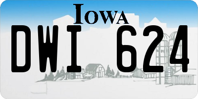 IA license plate DWI624