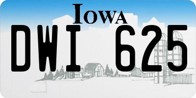 IA license plate DWI625