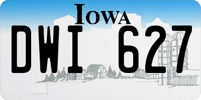 IA license plate DWI627