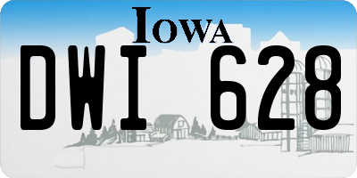 IA license plate DWI628