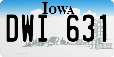 IA license plate DWI631