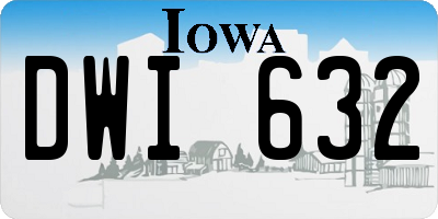 IA license plate DWI632