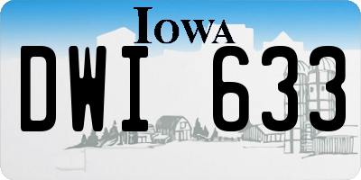 IA license plate DWI633