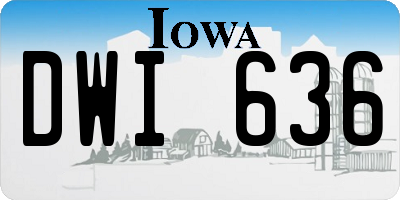 IA license plate DWI636