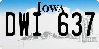 IA license plate DWI637