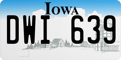 IA license plate DWI639