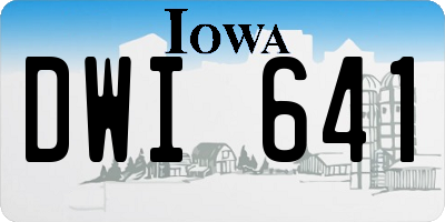 IA license plate DWI641