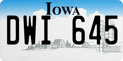 IA license plate DWI645