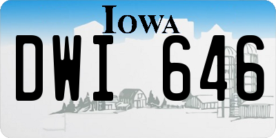 IA license plate DWI646
