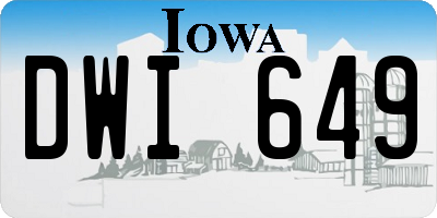 IA license plate DWI649