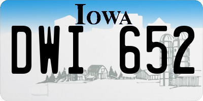IA license plate DWI652