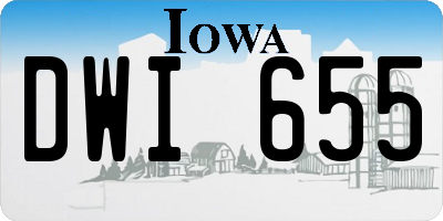 IA license plate DWI655