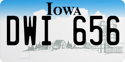 IA license plate DWI656