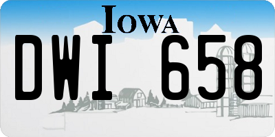 IA license plate DWI658